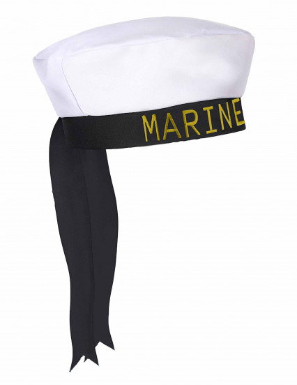 Matrozenhoed met zwart lint voor volwassene Matrozenhoed met zwart lint voor volwassene