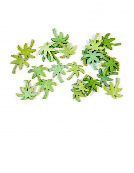 24 Tafelconfetti in de vorm van een groene palmboom 10 gr 24 Tafelconfetti in de vorm van een groene palmboom 10 gr