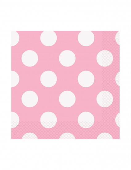 16 Kleine roze papieren servetten met stippen 25 x 25 cm 16 Kleine roze papieren servetten met stippen 25 x 25 cm