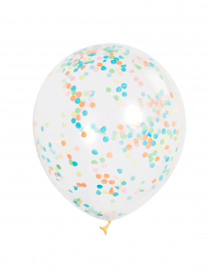 6 Transparante latex ballonnen met gekleurde confetti 30 cm 6 Transparante latex ballonnen met gekleurde confetti 30 cm
