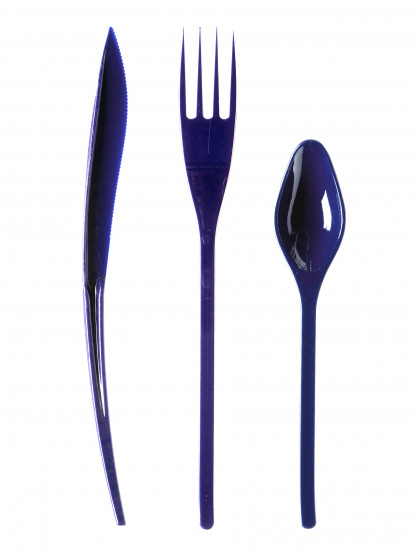 30 Plastic bestek marineblauw - Premium 30 Plastic bestek marineblauw - Premium
