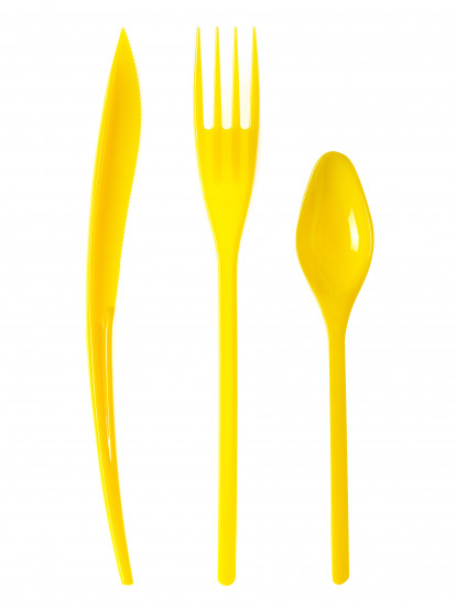30 Plastic bestek geel - Premium 30 Plastic bestek geel - Premium