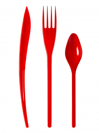 30 Plastic bestek rood - Premium 30 Plastic bestek rood - Premium