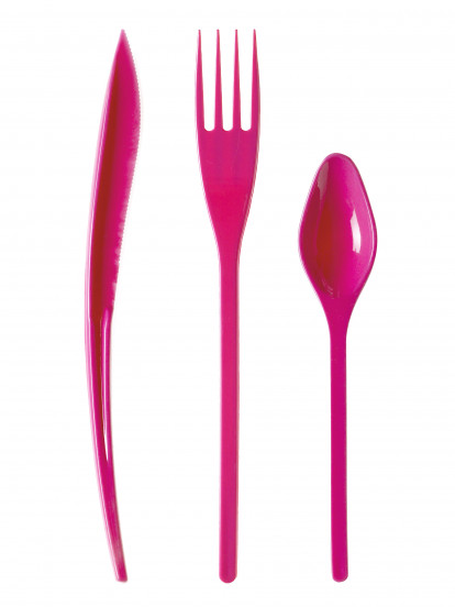 30 Plastic bestek fuchsia - Premium 30 Plastic bestek fuchsia - Premium