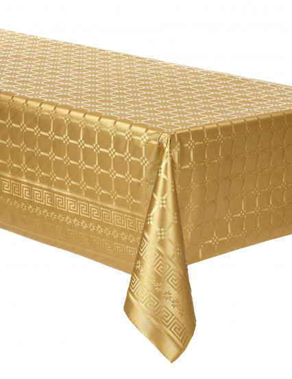 Goudkleurig tafelkleed damastpapier op rol 6 meter Goudkleurig tafelkleed damastpapier op rol 6 meter