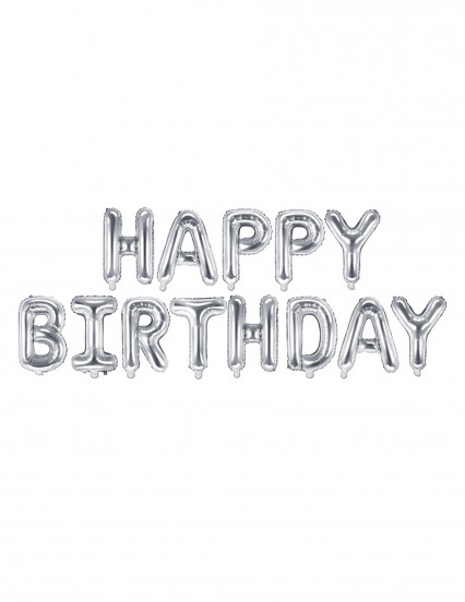 13 Aluminium ballonnen letters Happy Birthday zilver 13 Aluminium ballonnen letters Happy Birthday zilver
