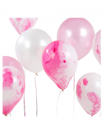 12 ballonnen roze en wit marmer 12 ballonnen roze en wit marmer