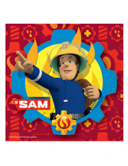 20 Rode Brandweerman Sam™ papieren servetten 33 x 33 cm 20 Rode Brandweerman Sam™ papieren servetten 33 x 33 cm