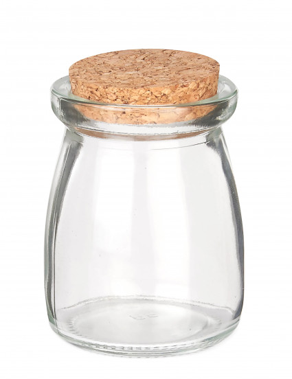 Kleine glazen pot met kurken stop 8 cm Kleine glazen pot met kurken stop 8 cm