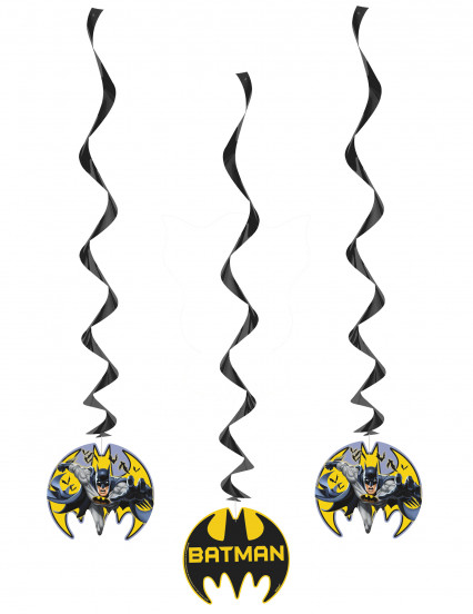 3 Batman™ spiraalvormige hangdecoraties 3 Batman™ spiraalvormige hangdecoraties