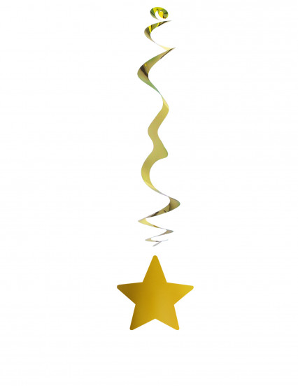 6 Metallic brandwerende hangdecoraties ster goudkleurig 80 cm 6 Metallic brandwerende hangdecoraties ster goudkleurig 80 cm