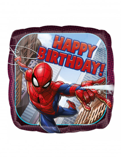 Vierkante aluminium ballon Spider-man ™ Happy Birthday 43 cm Vierkante aluminium ballon Spider-man ™ Happy Birthday 43 cm