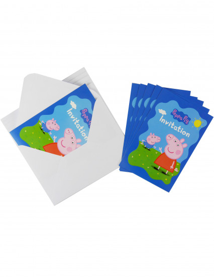 6 uitnodigingskaarten met Peppa Pig™ enveloppen 10 x 15 cm 6 uitnodigingskaarten met Peppa Pig™ enveloppen 10 x 15 cm