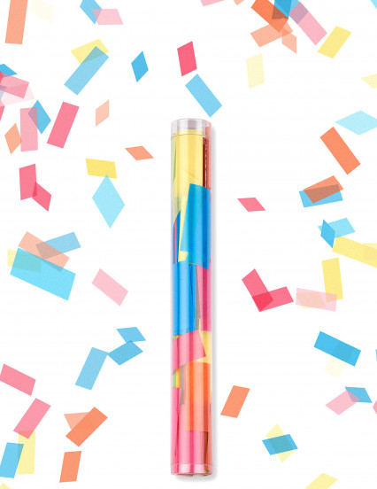 27 cm veelkleurige rechthoekige confetti lanceerbuis 27 cm veelkleurige rechthoekige confetti lanceerbuis