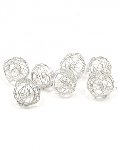 12 Decoratieve ballen zilverkleurig metaal 2 cm 12 Decoratieve ballen zilverkleurig metaal 2 cm