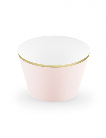 6 Poederroze en metallic gouden cupcakevormpjes 4;8 x 7;6 x 4;6 cm 6 Poederroze en metallic gouden cupcakevormpjes 4;8 x 7;6 x 4;6 cm