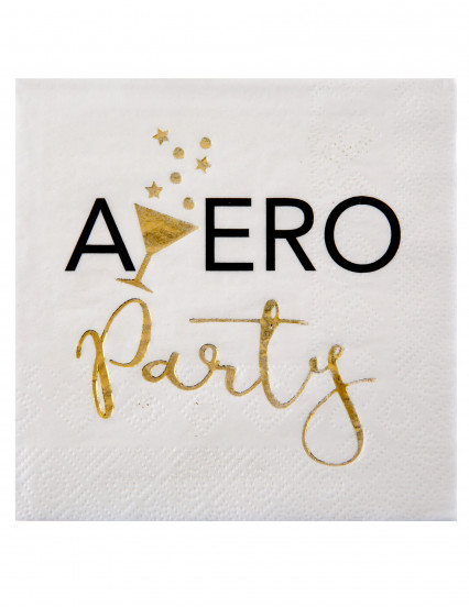 20 Kleine papieren servetten Apéro Party wit en goud 25 x 25 cm 20 Kleine papieren servetten Apéro Party wit en goud 25 x 25 cm