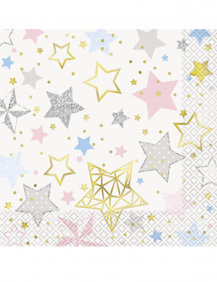 16 Papieren servetten Twinkle Twinkle Little Star 33 x 33 cm 16 Papieren servetten Twinkle Twinkle Little Star 33 x 33 cm