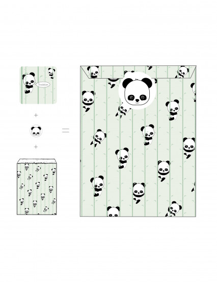 8 Baby Panda uitnodigingskaarten 12 x 12 cm 8 Baby Panda uitnodigingskaarten 12 x 12 cm