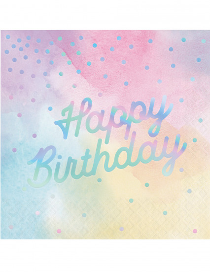 16 Papieren servetten Happy Birthday meerkleurig regenboogkleurig 33 x 33 cm 16 Papieren servetten Happy Birthday meerkleurig regenboogkleurig 33 x 33 cm