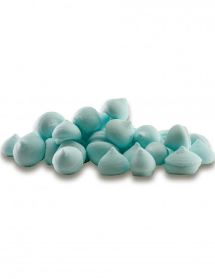 Bakje met kleine meringues van blauwe suiker 90 g Bakje met kleine meringues van blauwe suiker 90 g