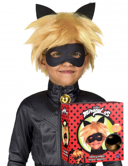 Doos Pruik en Masker Cat Noir Miraculous™ voor kinderen Doos Pruik en Masker Cat Noir Miraculous™ voor kinderen