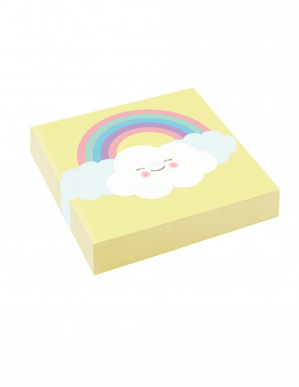 20 Kleine papieren servetten Kleine wolk geel 25 x 25 cm 20 Kleine papieren servetten Kleine wolk geel 25 x 25 cm
