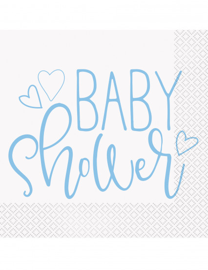 16 Papieren servetten babyshower blauw en wit 33 x 33 cm 16 Papieren servetten babyshower blauw en wit 33 x 33 cm