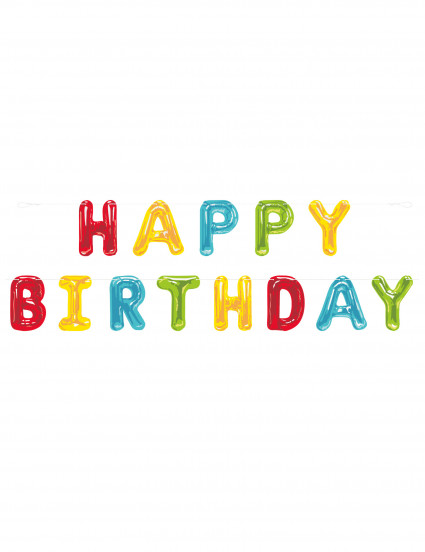 Gekleurde letterslinger Happy Birthday 2;74 m Gekleurde letterslinger Happy Birthday 2;74 m