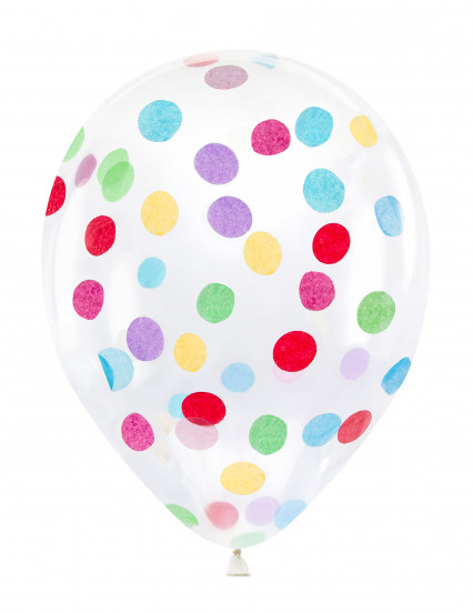 6 Transparante latex ballonnen met merlkleurige confetti 30 cm 6 Transparante latex ballonnen met merlkleurige confetti 30 cm