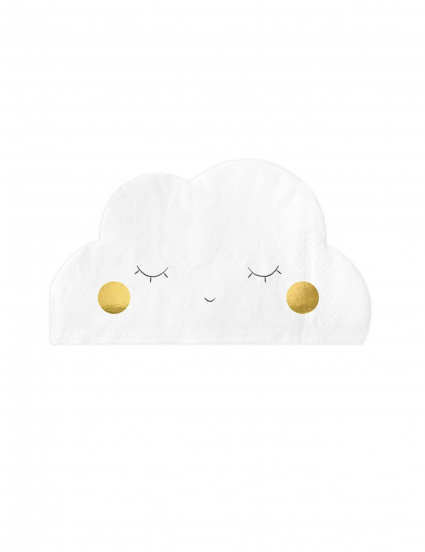 20 Papieren servetten in de vorm van een witte wolk 32 x 19 cm 20 Papieren servetten in de vorm van een witte wolk 32 x 19 cm