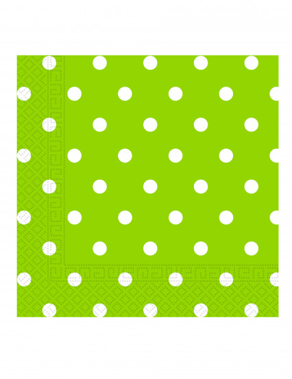 20 papieren servetten appelgroen met stippen 33 x 33 cm 20 papieren servetten appelgroen met stippen 33 x 33 cm