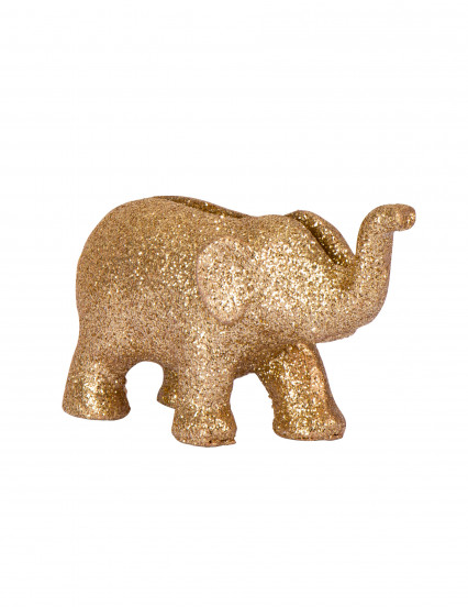 4 Plaatskaartjes olifant van hars goudkleurige glitter 7 x 4 cm 4 Plaatskaartjes olifant van hars goudkleurige glitter 7 x 4 cm