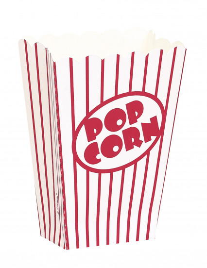 8 Kleine wit en rood gestreepte popcorndoosjes 9 cm 8 Kleine wit en rood gestreepte popcorndoosjes 9 cm