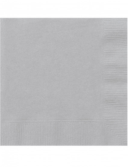 20 Kleine zilverkleurige papieren servetten 25 x 25 cm 20 Kleine zilverkleurige papieren servetten 25 x 25 cm