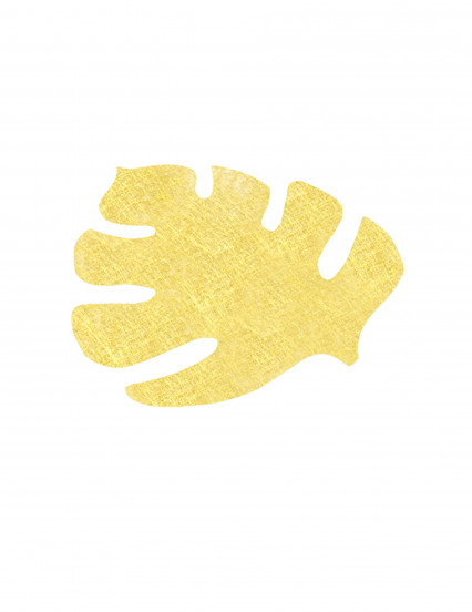 4 Niet-geweven placemats met goudkleurige tropische bladeren 40 x 35 cm 4 Niet-geweven placemats met goudkleurige tropische bladeren 40 x 35 cm