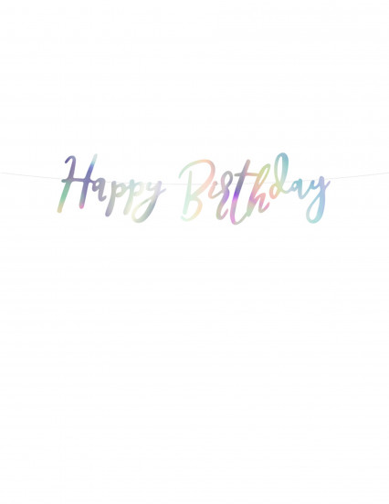 Kartonnen slinger happy birthday regenboogkleurig 16;5 x 62 cm Kartonnen slinger happy birthday regenboogkleurig 16;5 x 62 cm