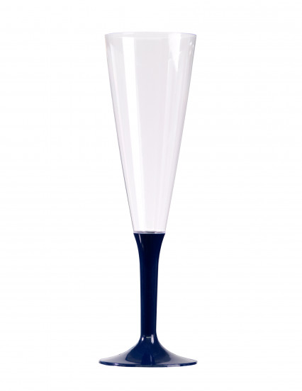 10 Champagneglaasjes met marineblauwe voet 150 ml 10 Champagneglaasjes met marineblauwe voet 150 ml