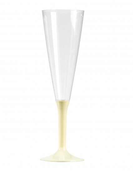10 Champagneglaasjes met ivoorkleurige voet 150 ml 10 Champagneglaasjes met ivoorkleurige voet 150 ml