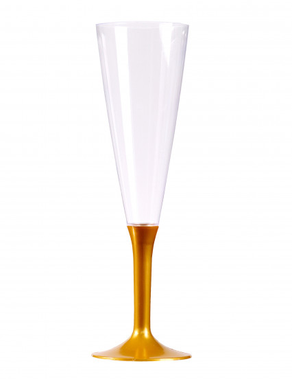 10 Champagneglaasjes met goudkleurige voet 150 ml 10 Champagneglaasjes met goudkleurige voet 150 ml