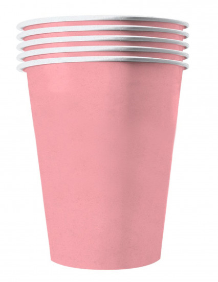 20 Amerikaanse pastelroze recycleerbare kartonnen bekers 53 cl 20 Amerikaanse pastelroze recycleerbare kartonnen bekers 53 cl