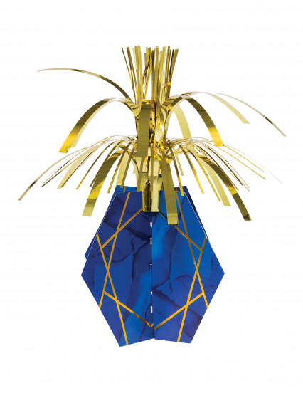Kartonnen middenstuk fontein marmer blauw en goud 33 cm Kartonnen middenstuk fontein marmer blauw en goud 33 cm