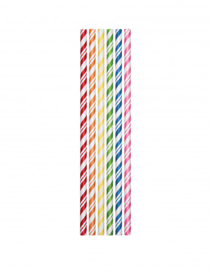 24 Flexibele meerkleurige kartonnen rietjes 19;7 cm 24 Flexibele meerkleurige kartonnen rietjes 19;7 cm