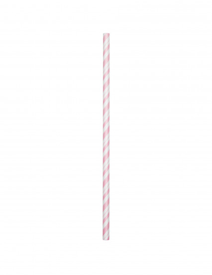 24 Flexibele lichtroze kartonnen rietjes 19;7 cm 24 Flexibele lichtroze kartonnen rietjes 19;7 cm