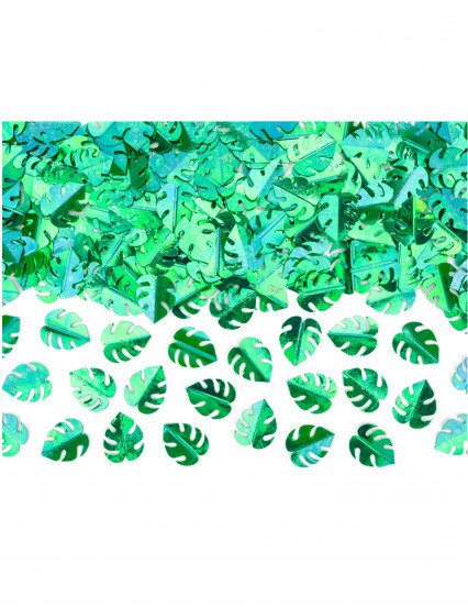 Tafelconfetti Tropische bladeren groen metallic 15 g Tafelconfetti Tropische bladeren groen metallic 15 g