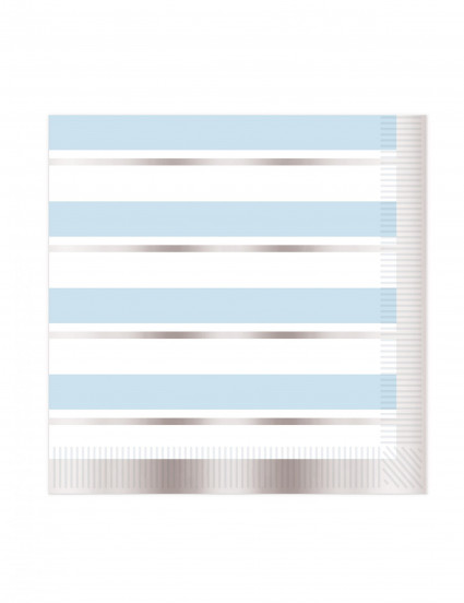 16 Blauw-wit gestreepte papieren servetten 33 x 33 cm 16 Blauw-wit gestreepte papieren servetten 33 x 33 cm