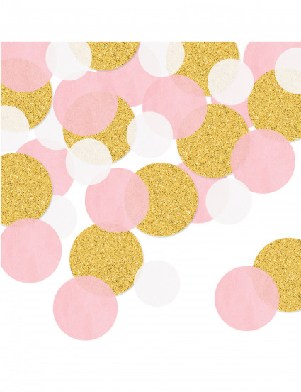 Ronde tafelconfetti roze en goudkleurige glitter 20 gr Ronde tafelconfetti roze en goudkleurige glitter 20 gr