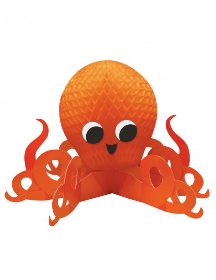 Middenstuk van honingraatpapie oranje octopus 45 x 45 x 29 cm Middenstuk van honingraatpapie oranje octopus 45 x 45 x 29 cm