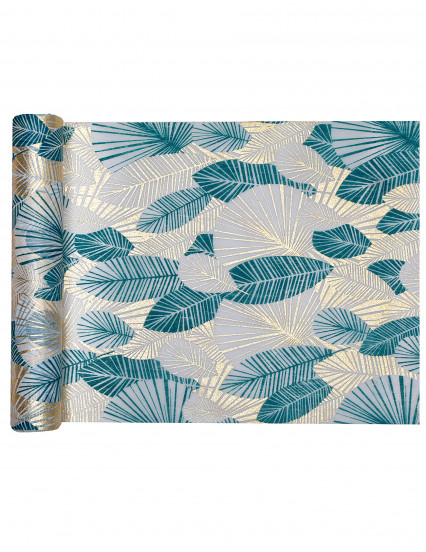 Niet-geweven tafelloper tropische bladeren blauw 3 m x 30 cm Niet-geweven tafelloper tropische bladeren blauw 3 m x 30 cm