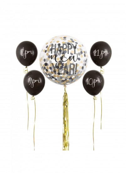 Aftelset voor het nieuwe jaar 5 ballonnen Aftelset voor het nieuwe jaar 5 ballonnen